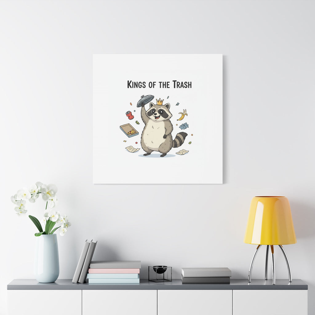 Kings of the Trash Canvas, Raccoon Doodle | Trash Panda, Goofy Critter Art