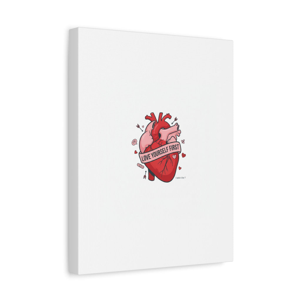 Love Yourself First Canvas, Hearts-with-a-Twist, Anti-Valentine Art
