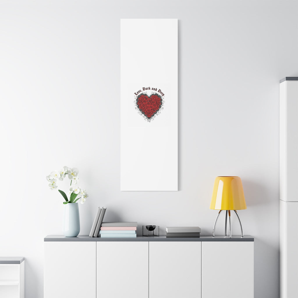 Love Dark and Deep Heart Canvas, Nu Romantic Gothic Romance, 80s Nostalgia