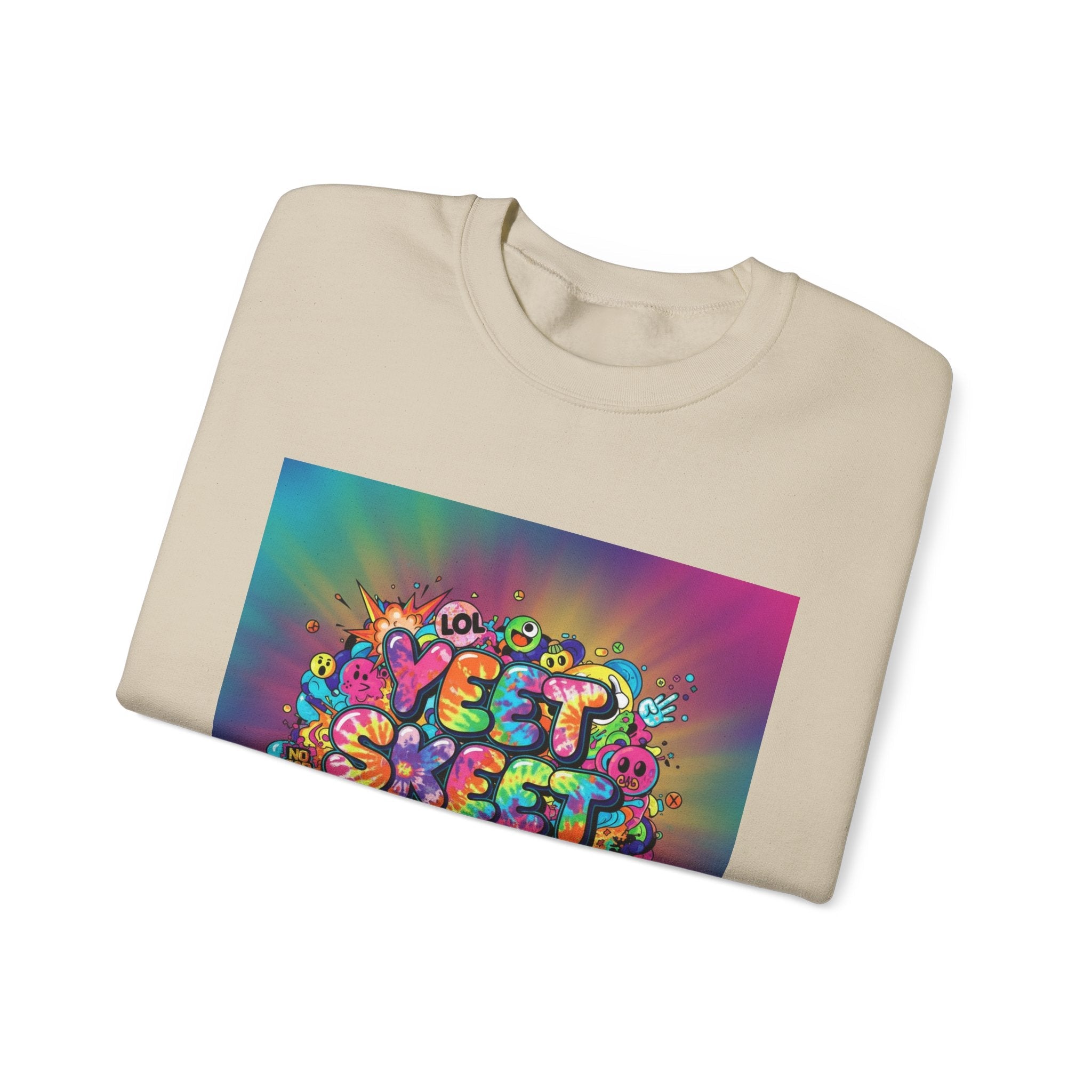 Yeet Sleep Repeat Sweatshirt | meme phrase, glitch graphic
