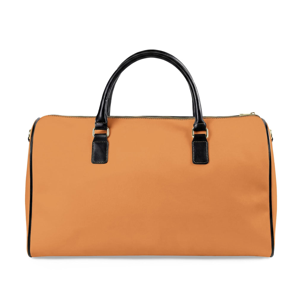 Chic Faux Leather Travel Bag, TAN —  'Le Guépard - Wild & Free' Weekender Duffle