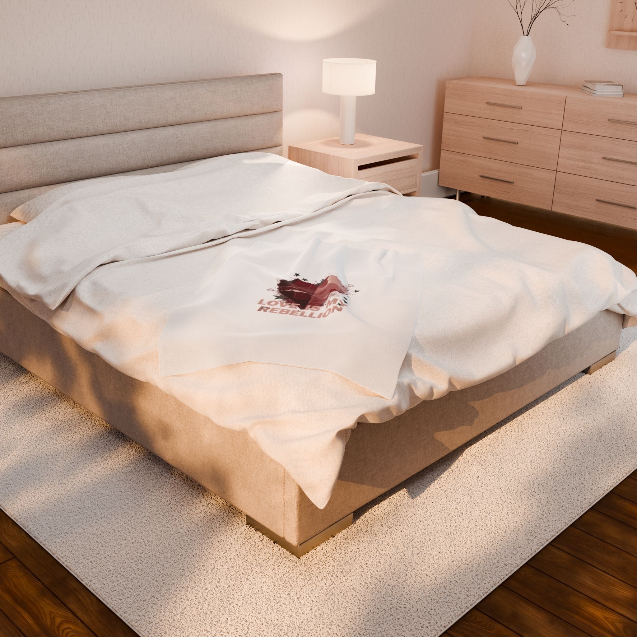 Love Is My Rebellion Velveteen Blanket | Soft Grunge Hearts, Distressed Heart Design