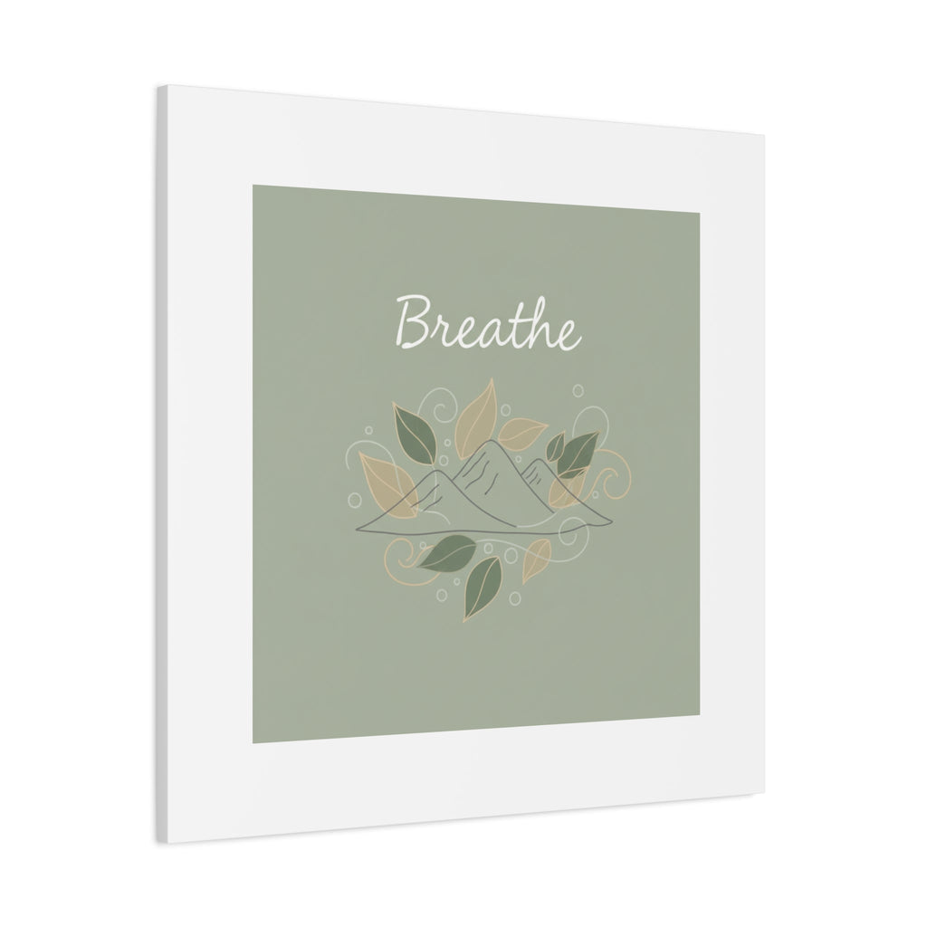 Breathe Mountain Line Canvas | Nature Symbols, Minimal Forest Wall Art