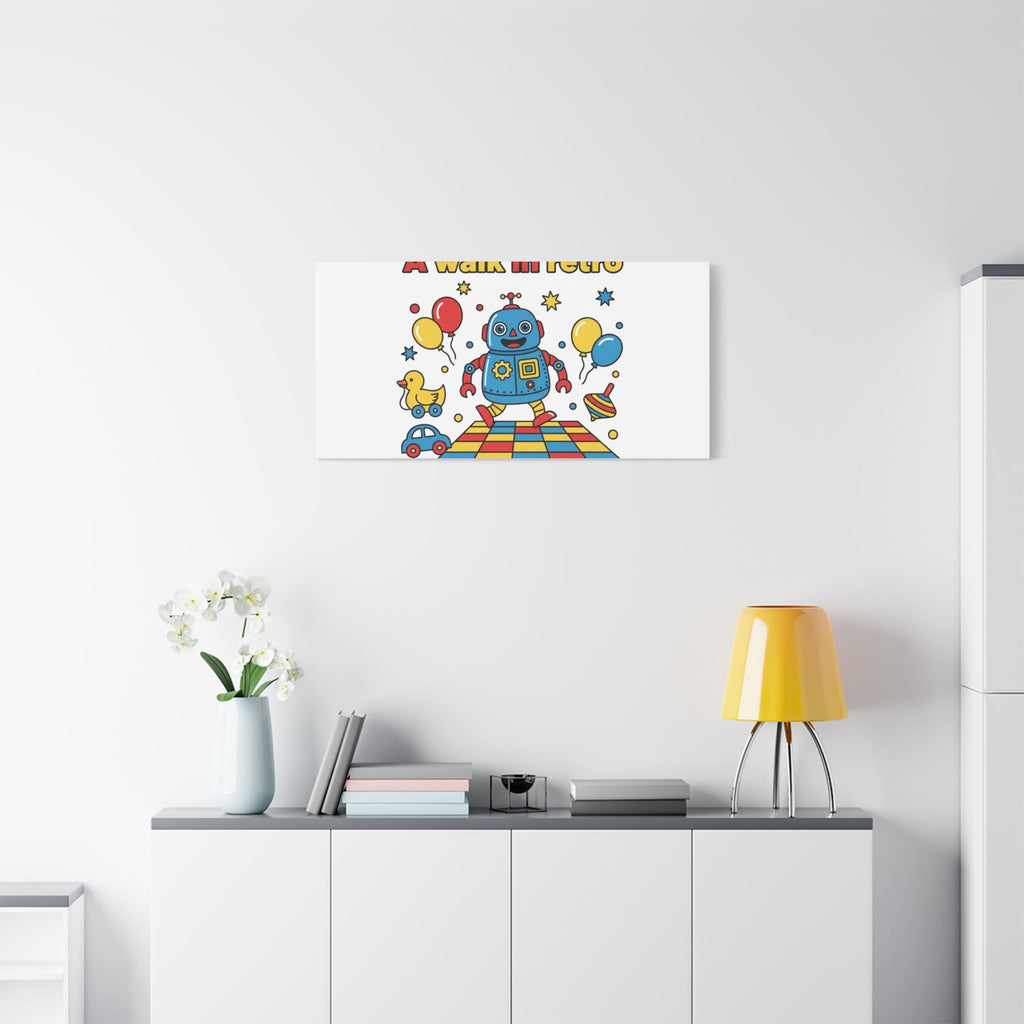 Retro Toy Robot Canvas | Throwback Kid, Primary Color Nostalgia
