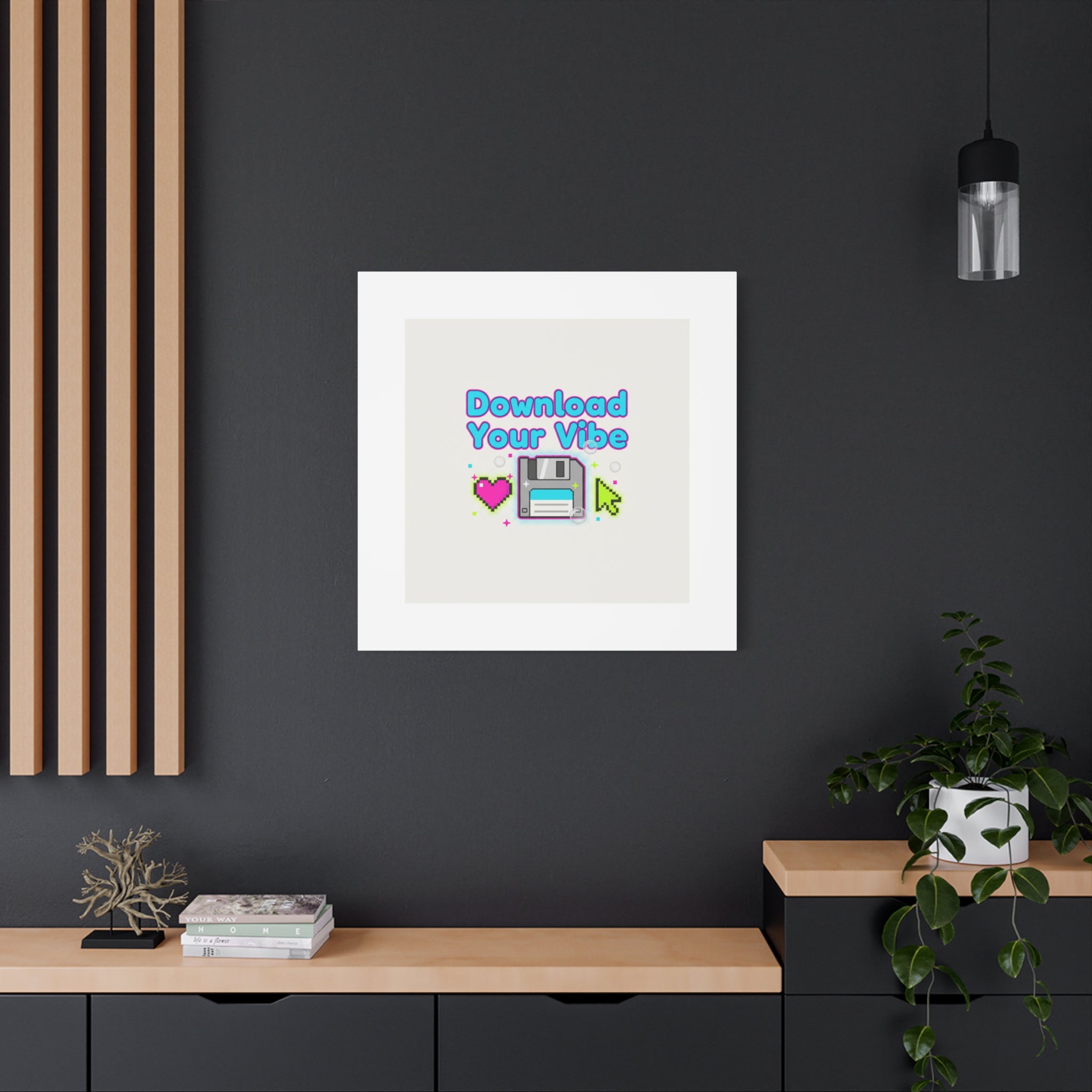Download Your Vibe Canvas | Y2K Retro Tech, Pixel Floppy Disk Poster