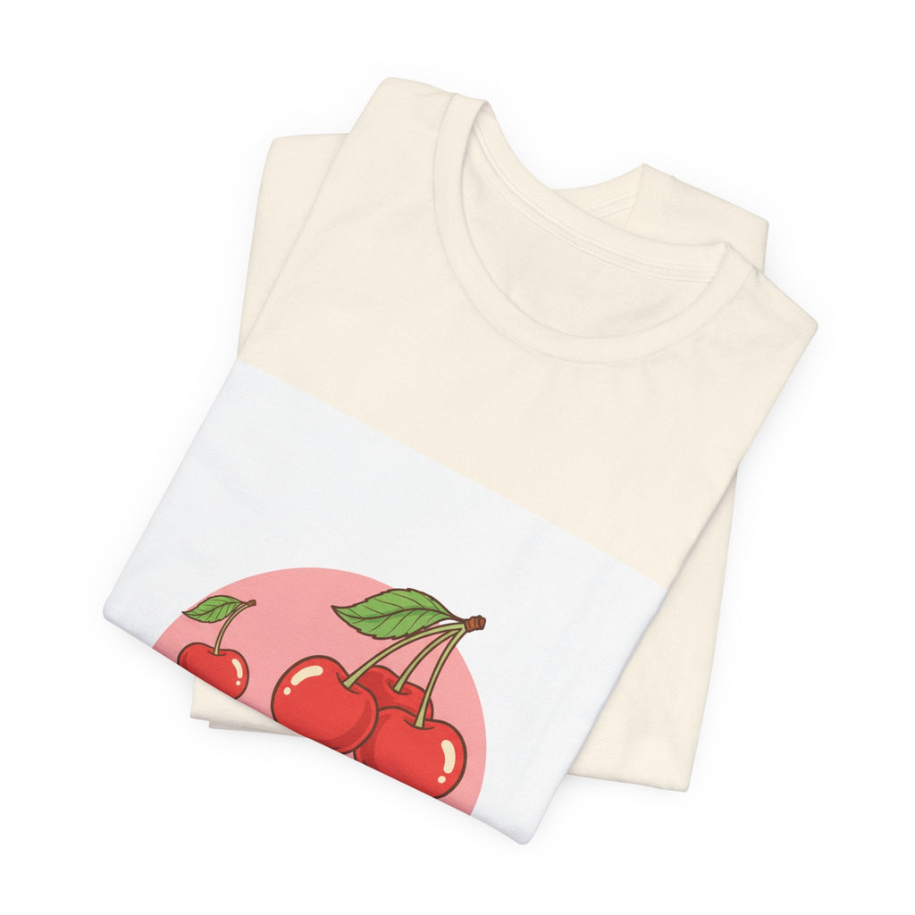Retro Cherry Graphic Tee | kawaii fruit design, vintage cherry shirt