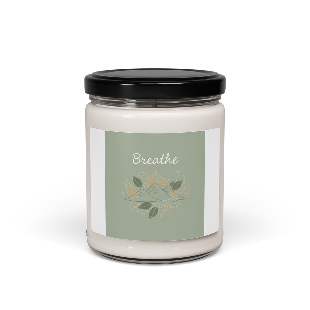 Breathe Mountain Leaf Candle, Soy Candle, Nature Symbols, Calm Décor