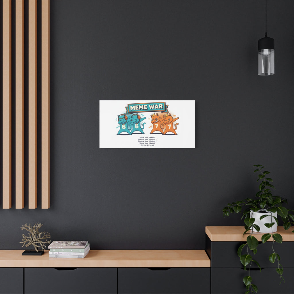 Meme War: Six vs. Seven Canvas Wall Art