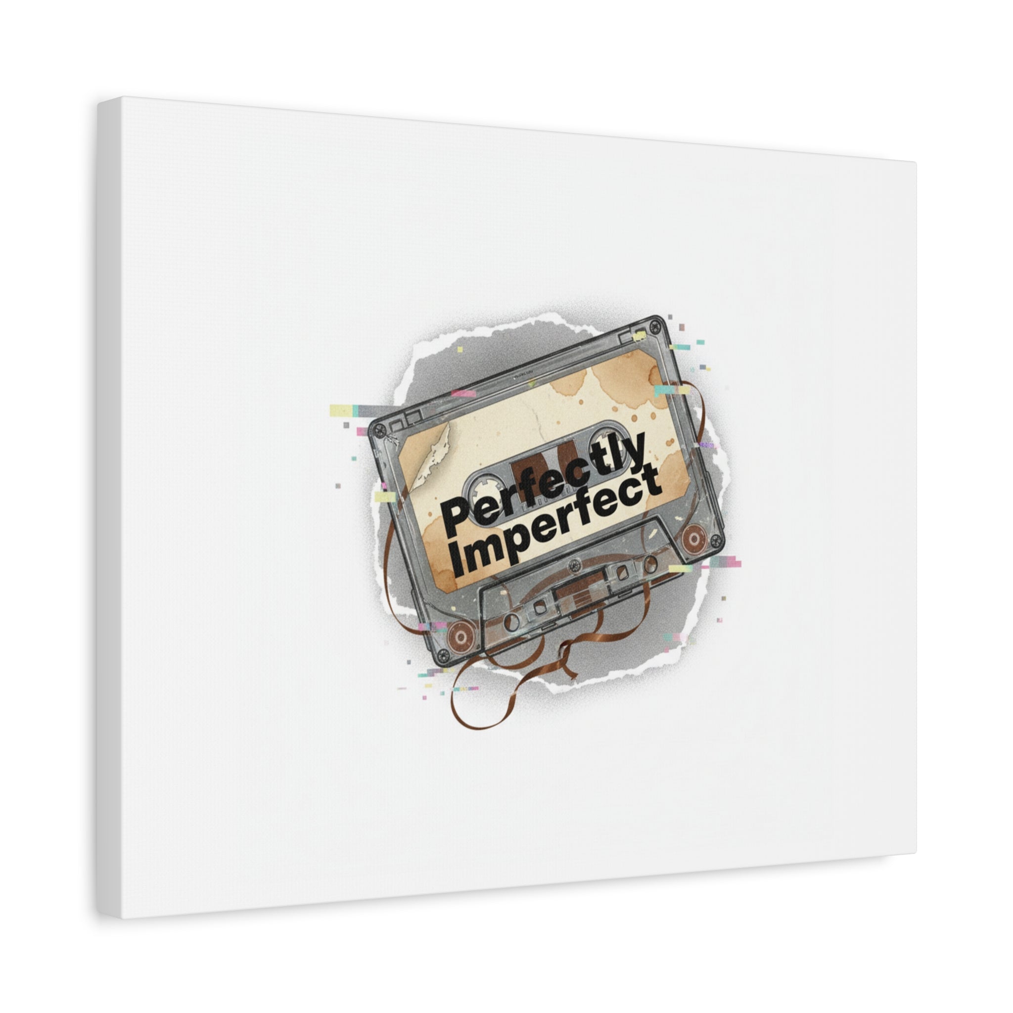 Perfectly Imperfect Cassette, Canvas Print | Analog Error, glitch art static