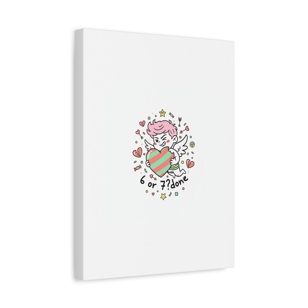 Weird Cupid heart illustration Canvas | Weird Valentine, quirky chaotic love