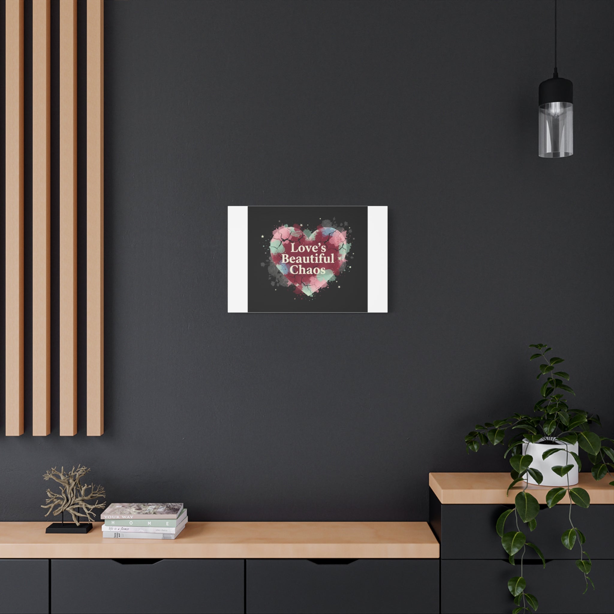 Love's Beautiful Chaos Canvas Print | Soft Grunge Hearts, Distressed Heart Art