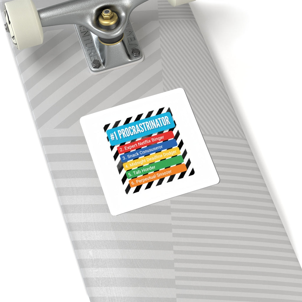 #1 Procrastinator Kiss-Cut Stickers | Top-List Ranking, Infographic Humor