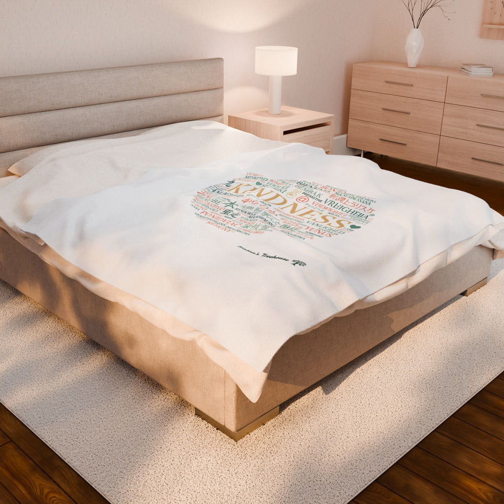 Kindness Word Cloud Blanket | Fresh-Start Minimalism, Neutral Throw