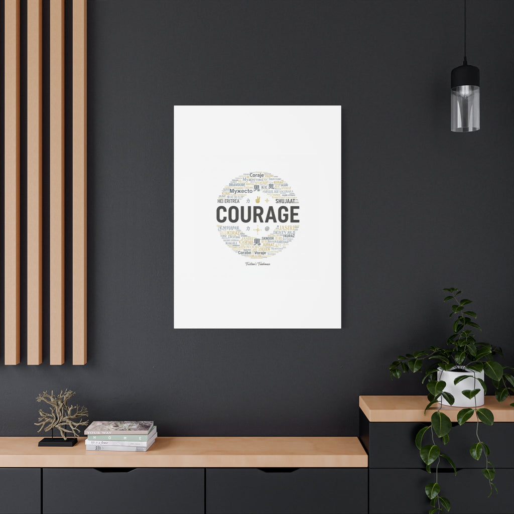 Courage Word Cloud Canvas | Fresh-Start Minimalism art print