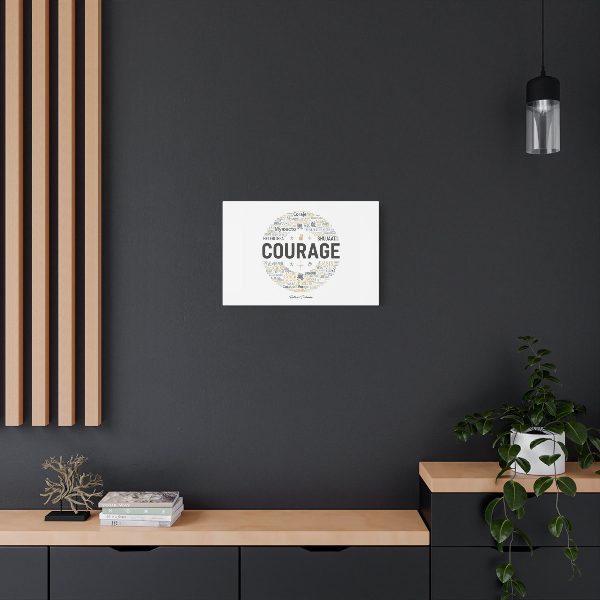 Courage Word Cloud Canvas | Fresh-Start Minimalism art print