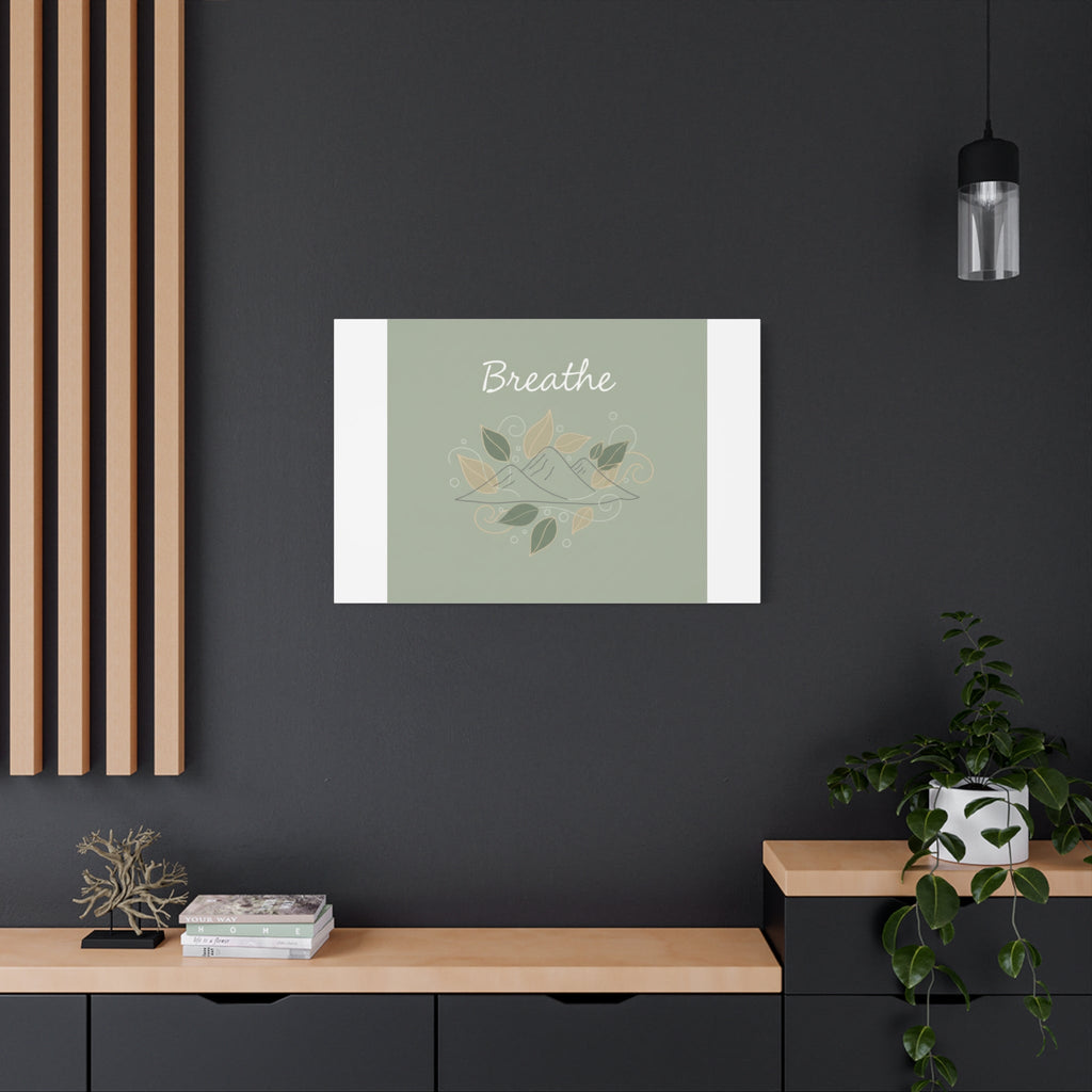 Breathe Mountain Line Canvas | Nature Symbols, Minimal Forest Wall Art