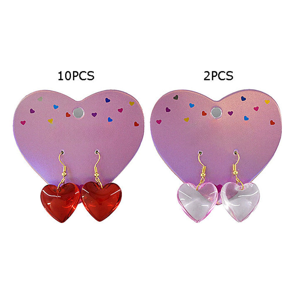 12PAIRS - Heart Dangle Earrings