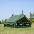12Sq Inflatable Camping Tent with Hand Pump Easy Setup Outdoor Blow Up Tent 6-8 Person Oxford 4 Season Glamping Air Tents Cabin House with Mesh Windows & Door