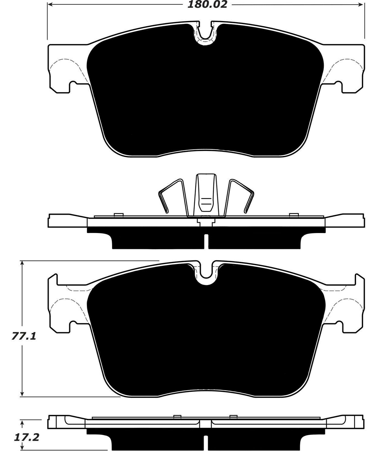 Porterfield Brake Pads for 2015 JAGUAR XE 18"