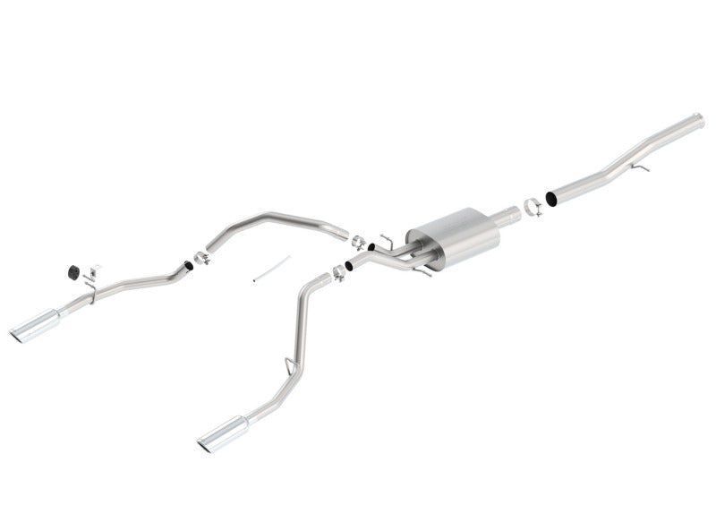 Borla 14 Silv/Sierra 1500 EC Std/CC Short 143.5in WB Touring Single Split Rear Exit Cat-Back Exhaust 140570