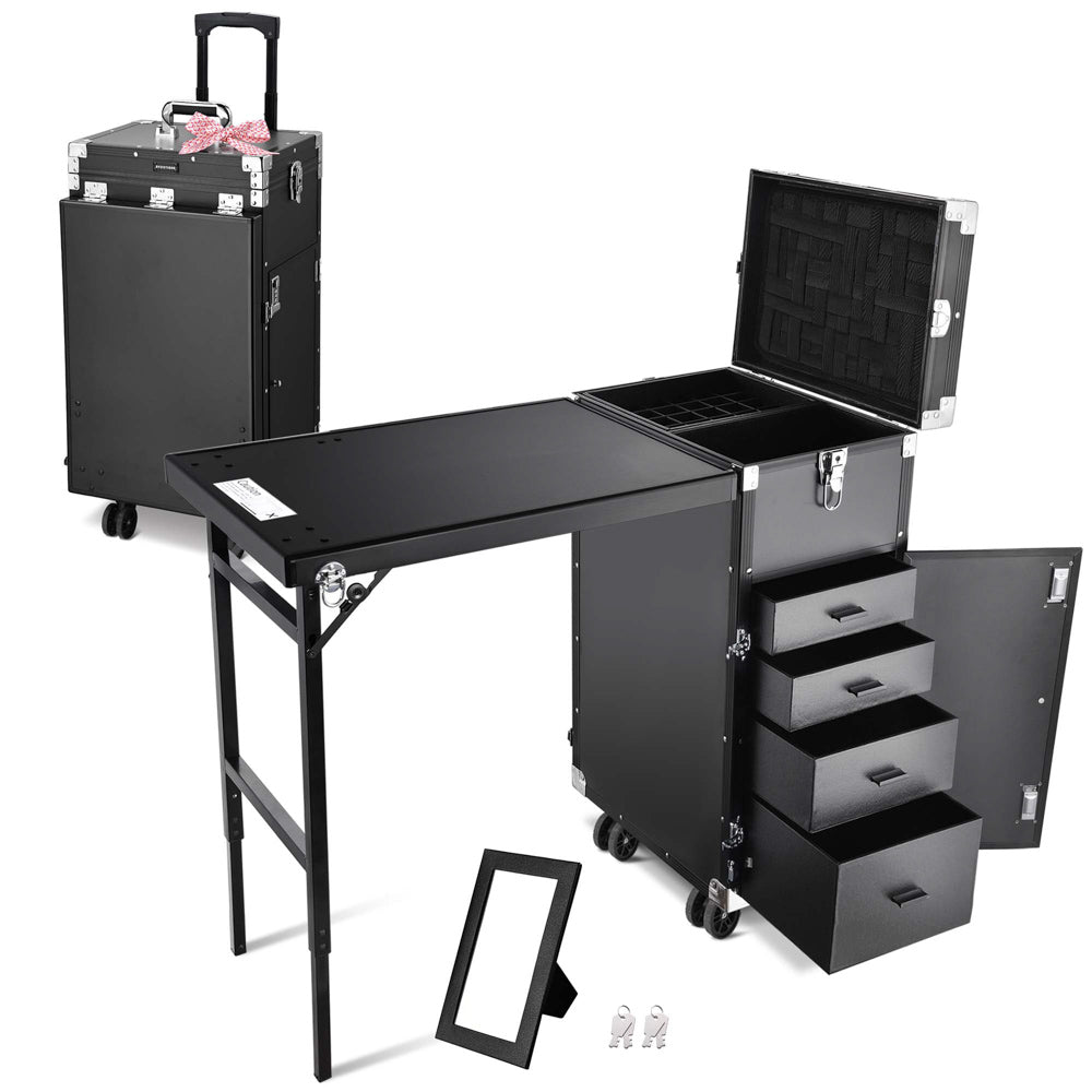 Byootique Nail Table Makeup Station Speaker Drawers Mirror
