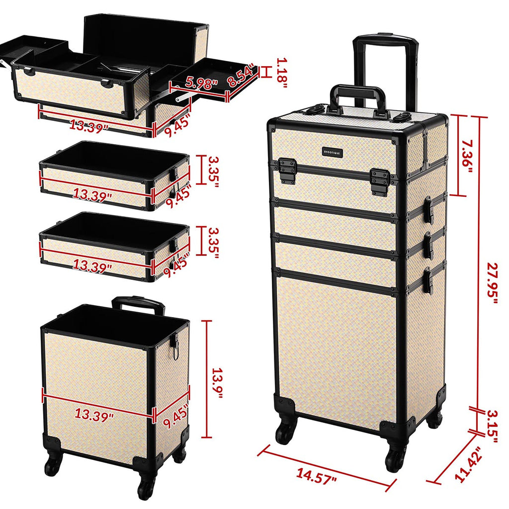 Byootique Rolling Makeup Case Art Deco Artist Travel Case