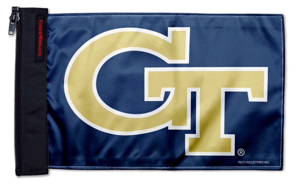 Georgia Tech 11"x17" Forever Wave Flag for Jeep Wrangler JK 2-Door 2007-2018