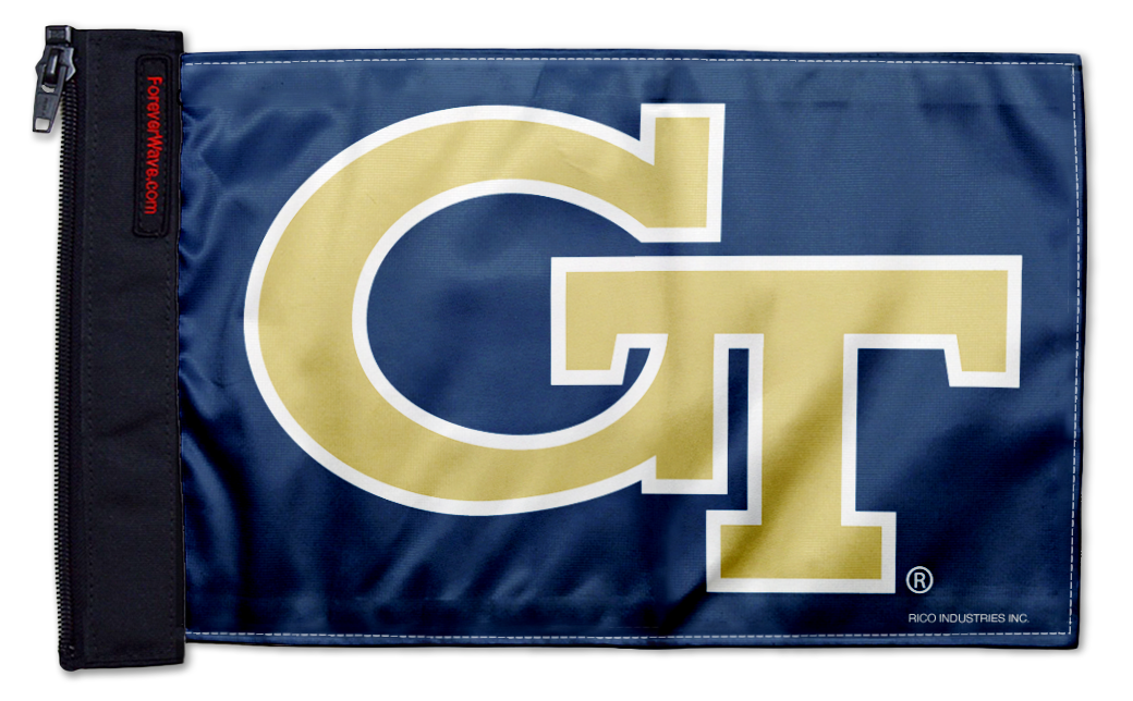 Georgia Tech 11"x17" Forever Wave Flag for Jeep Wrangler TJ 1996-2006
