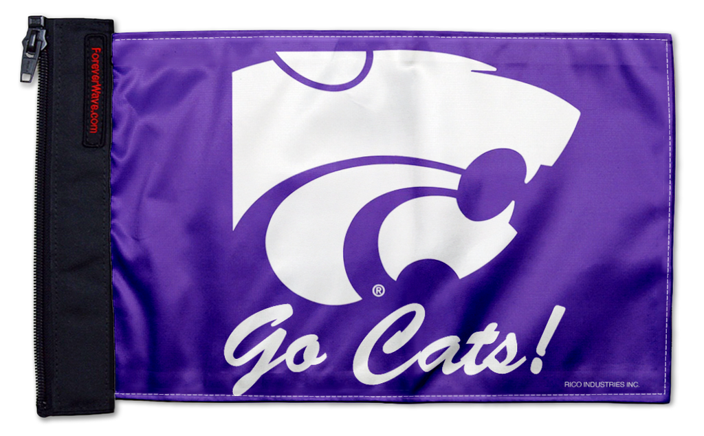 Kansas State 11"x17" Forever Wave Flag for Jeep Wrangler CJ-7 and CJ-8 1976-1986