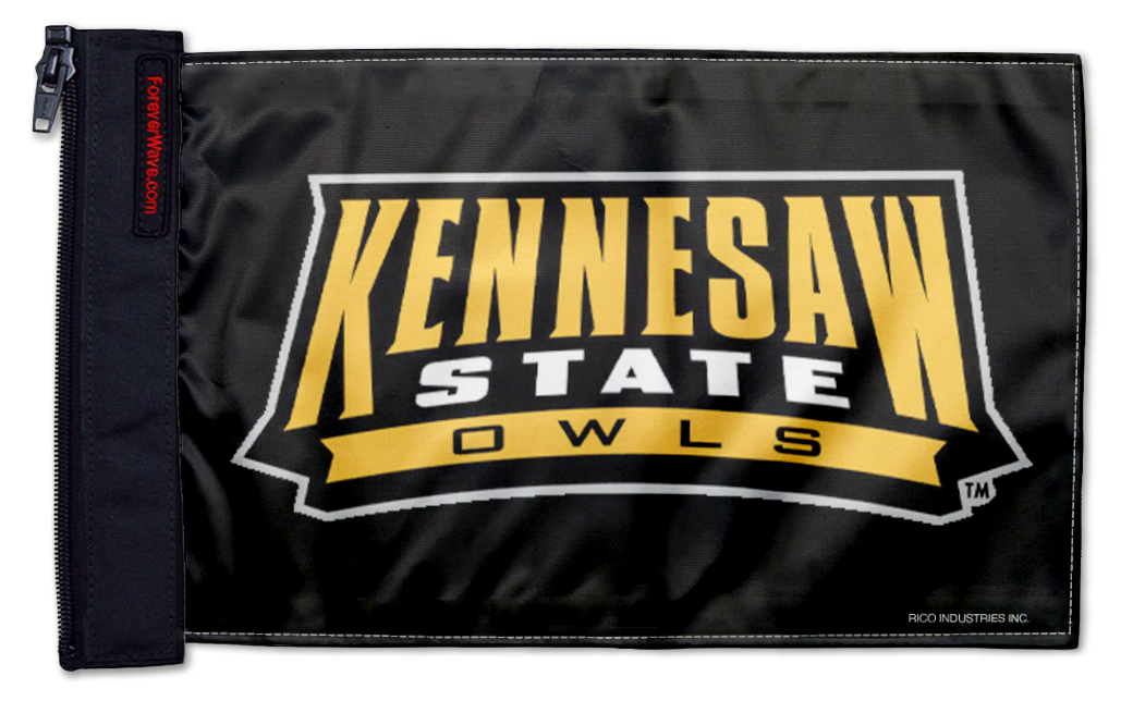 Kennesaw State 11"x17" Forever Wave Flag for Jeep Wrangler YJ 1986-1995