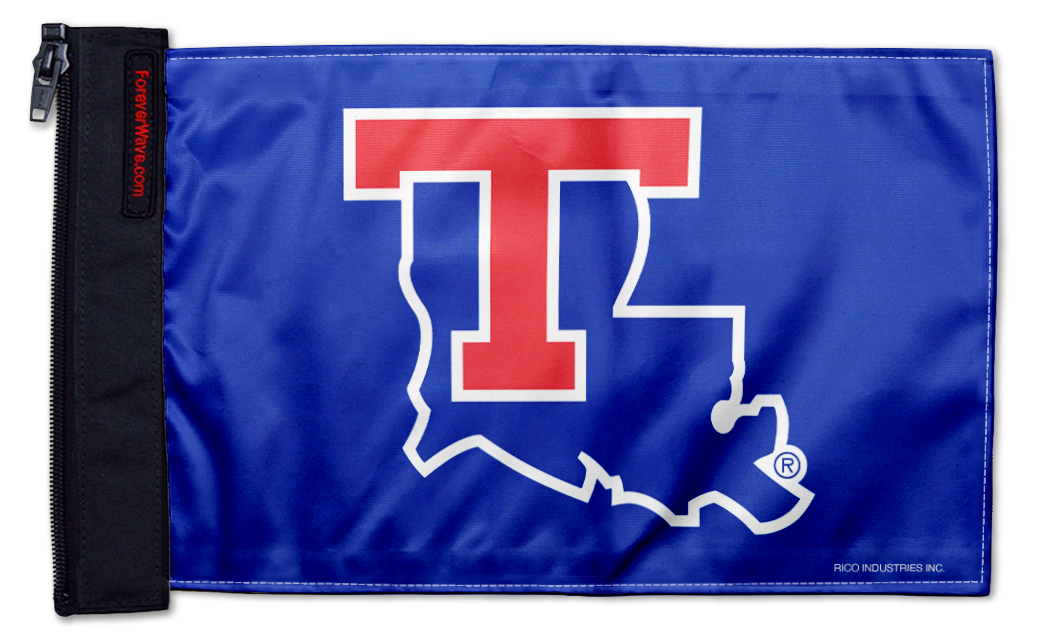 Louisiana Tech 11"x17" Forever Wave Flag for Jeep Wrangler YJ 1986-1995