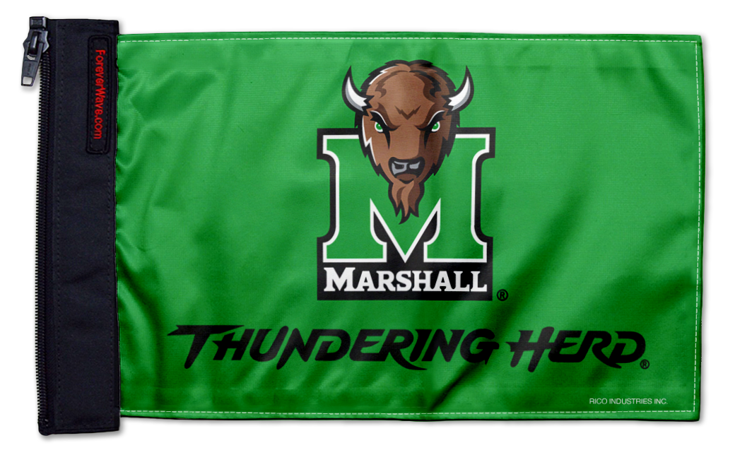 Marshall 11"x17" Forever Wave Flag for Jeep Wrangler JK 2-Door 2007-2018