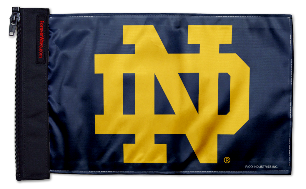 Notre Dame 11"x17" Forever Wave Flag for Jeep Wrangler TJ 1996-2006