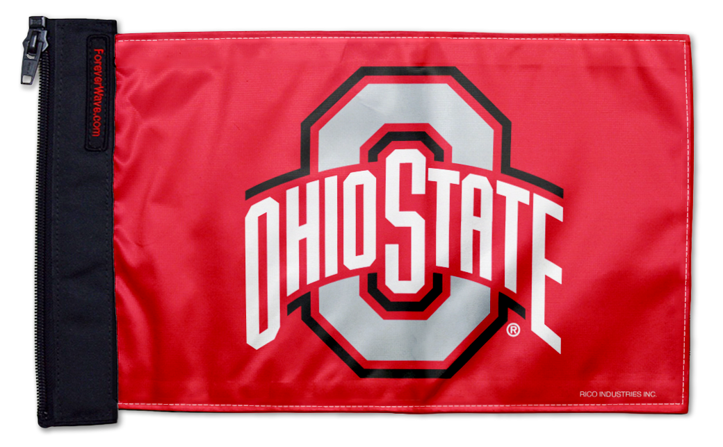 Ohio State Red11"x17" Forever Wave Flag for Jeep Wrangler JK 2-Door 2007-2018