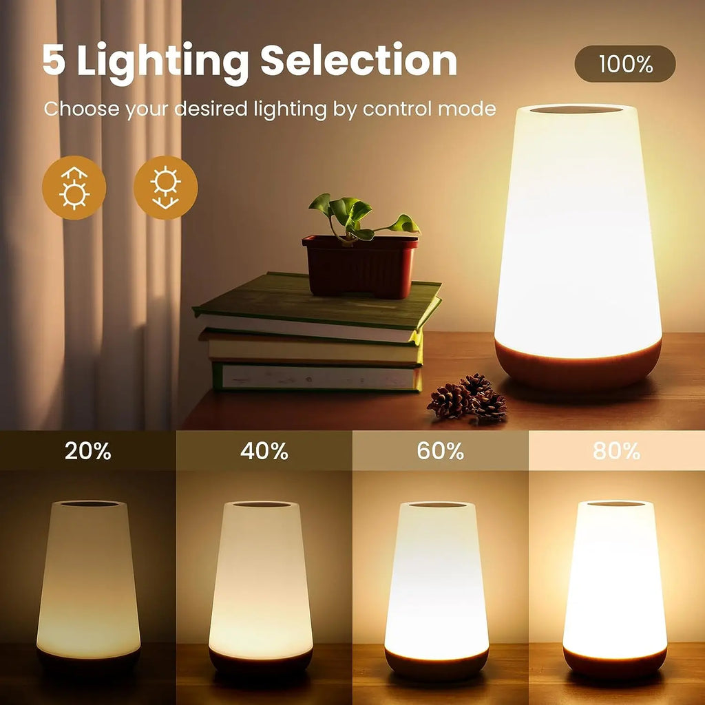 13 - Color RGB Touch Night Light - Remote Dimmable USB Rechargeable Bedside & Table Lamp - PhishStones Products