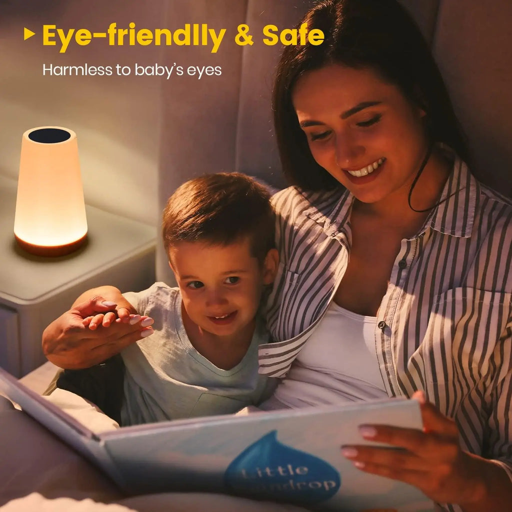 13 - Color RGB Touch Night Light - Remote Dimmable USB Rechargeable Bedside & Table Lamp - PhishStones Products