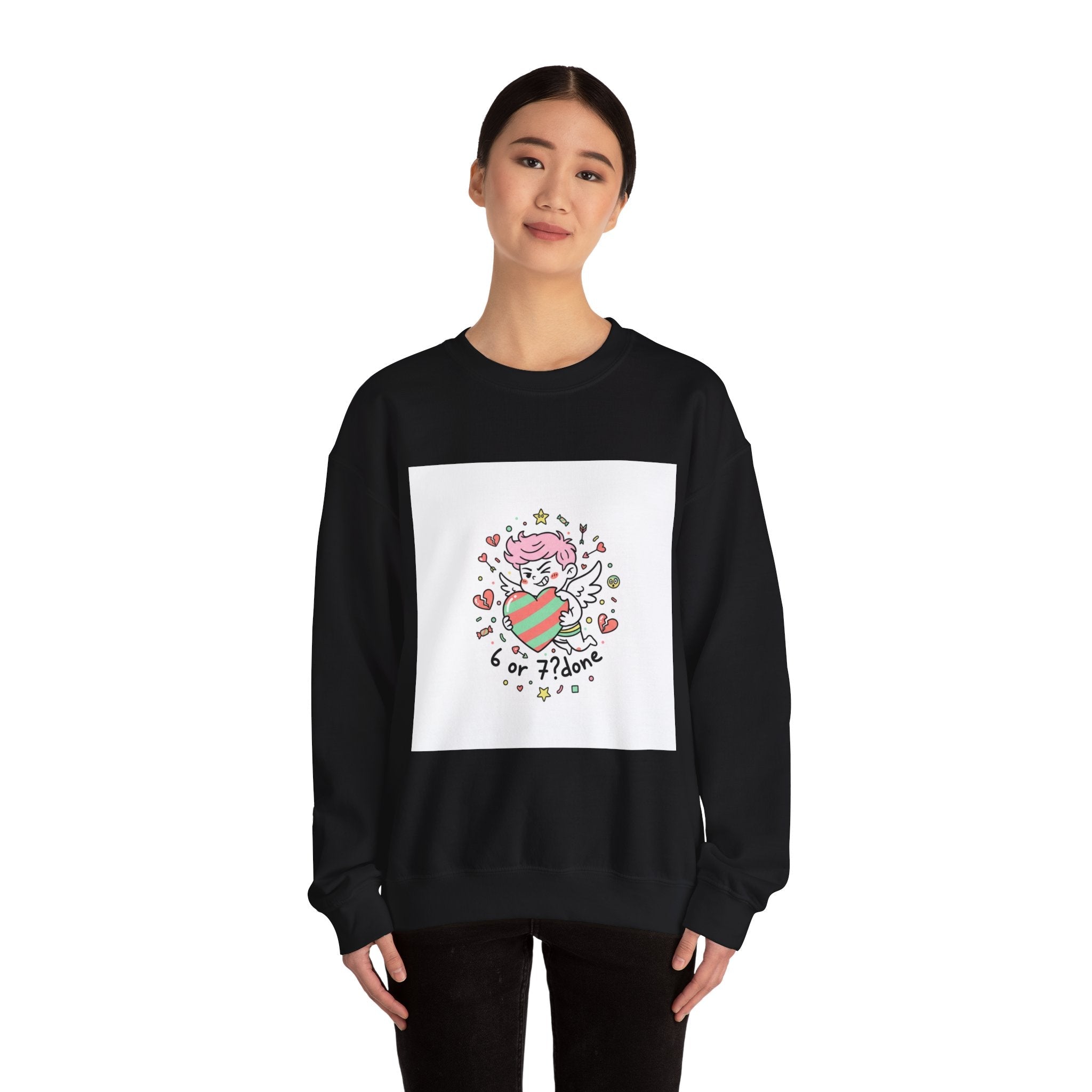 6 7 Weird Cupid Crewneck | Viral Valentine's Sweatshirt | Funny Quirky Love