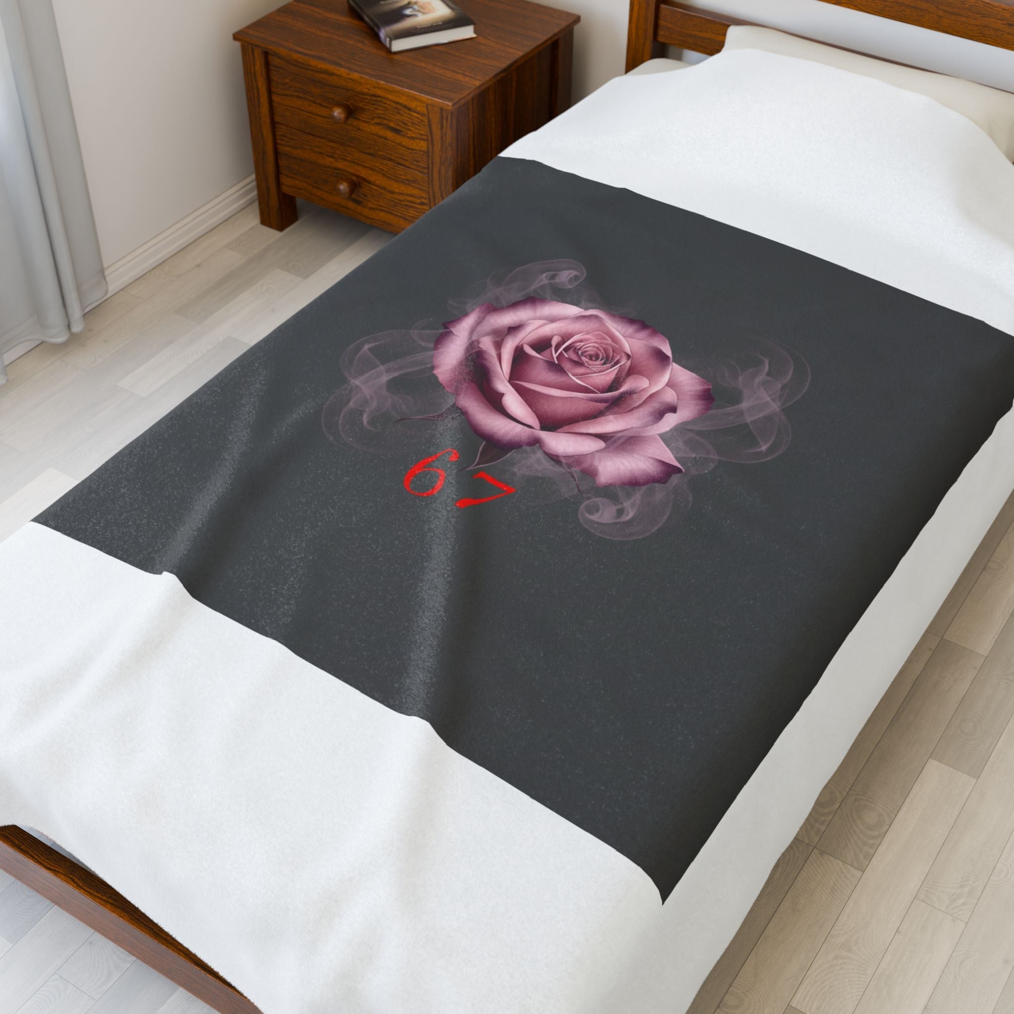 Moon Rose Valentine's Blanket | Viral Gothic Rose Velveteen | Dark Romance Valentine's Gift