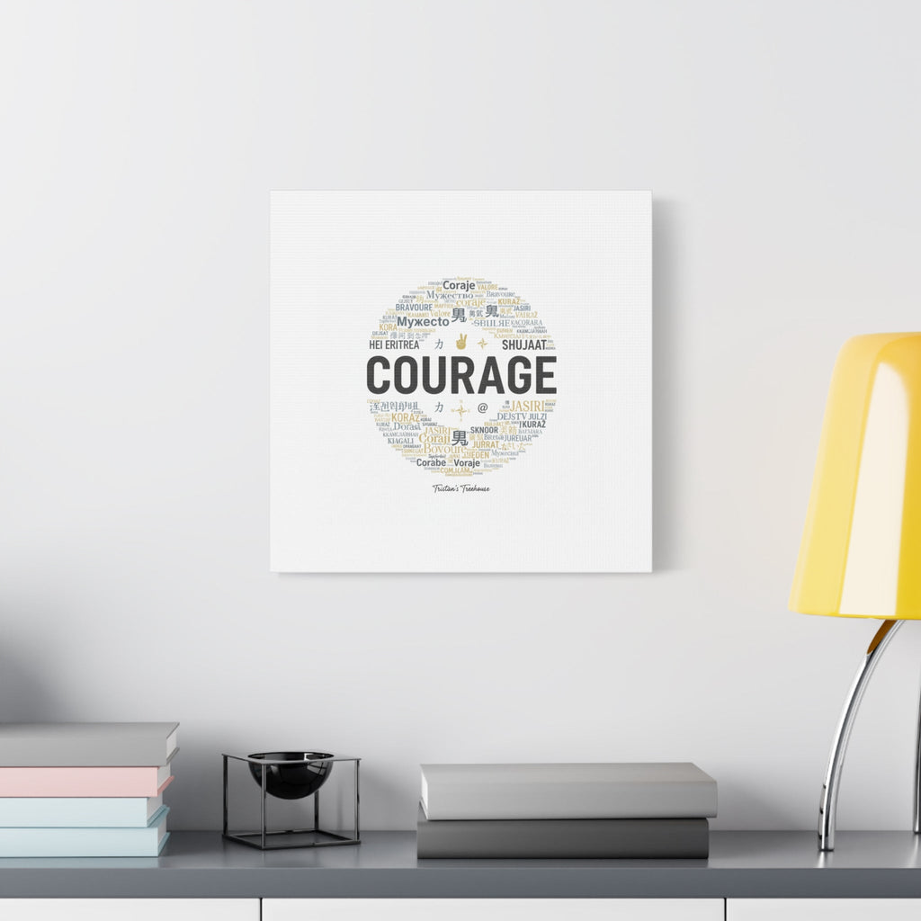 Courage Word Cloud Canvas | Fresh-Start Minimalism art print