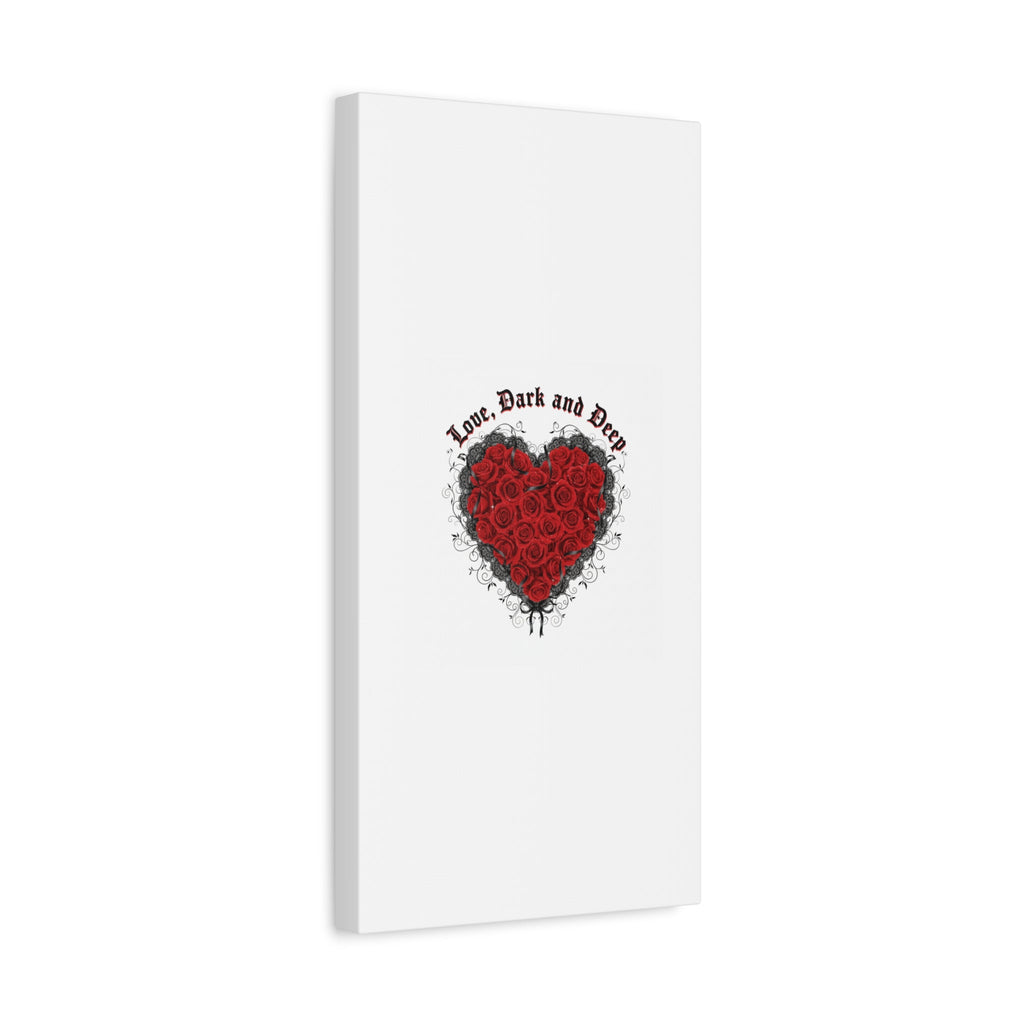 Love Dark and Deep Heart Canvas, Nu Romantic Gothic Romance, 80s Nostalgia