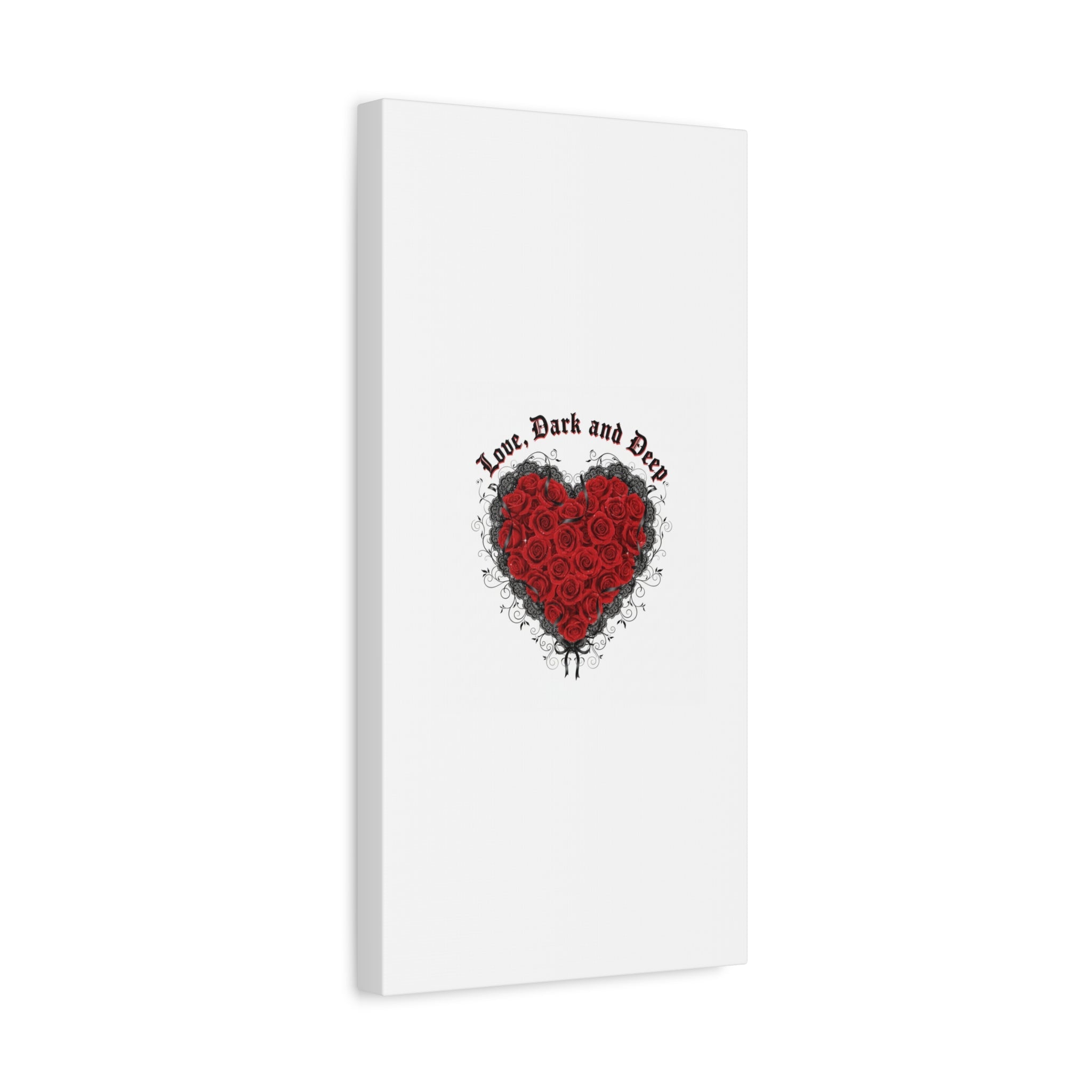 Love Dark and Deep Heart Canvas, Nu Romantic Gothic Romance, 80s Nostalgia