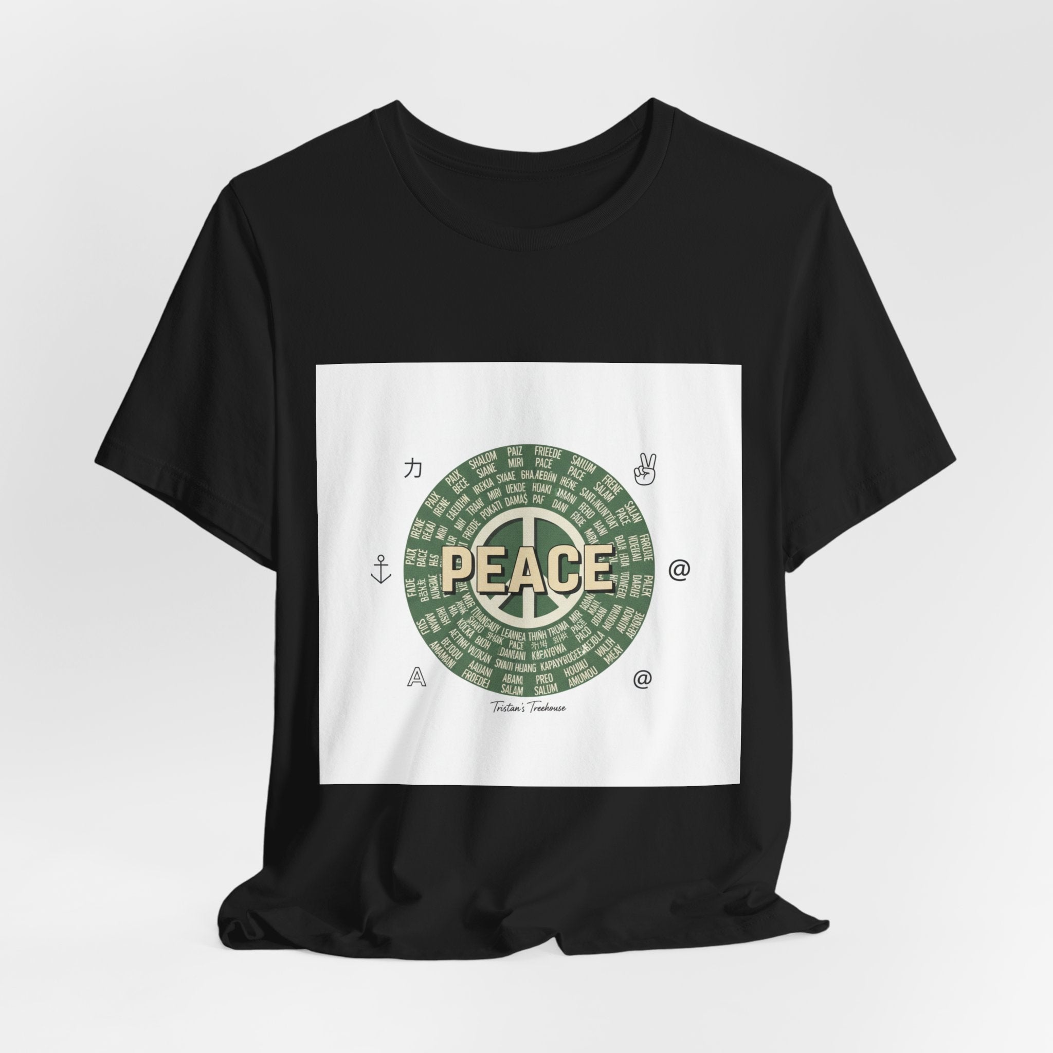 Handwritten Peace Doodle Tee | sketch aesthetic, handwritten message apparel