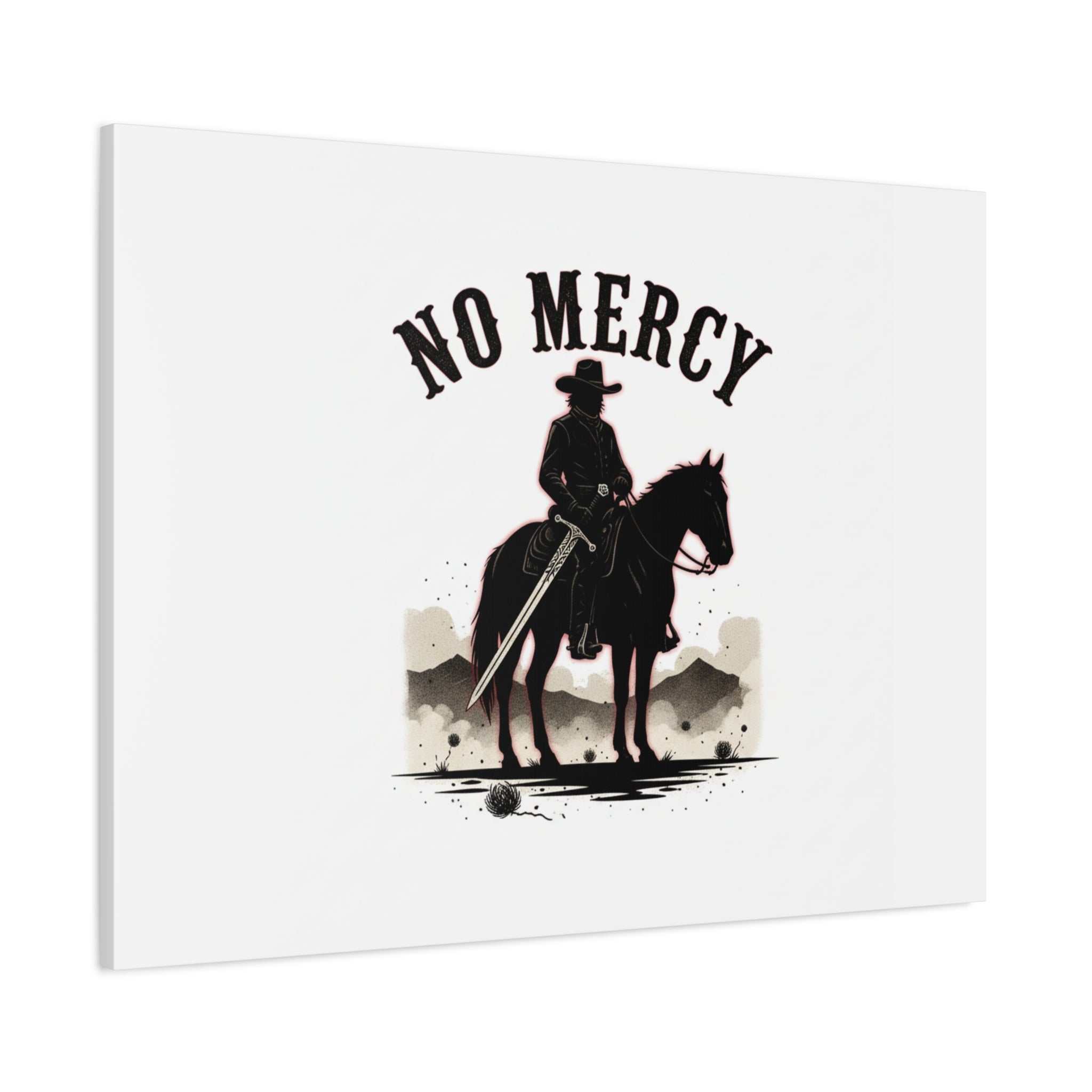 No Mercy Cowboy Skull Canvas | western skull art, gothic Americana