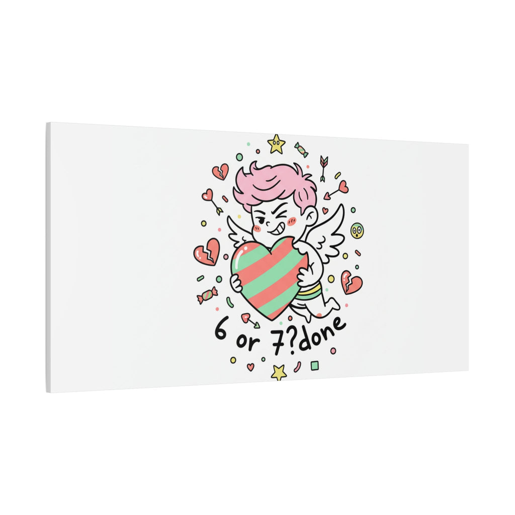 Weird Cupid heart illustration Canvas | Weird Valentine, quirky chaotic love