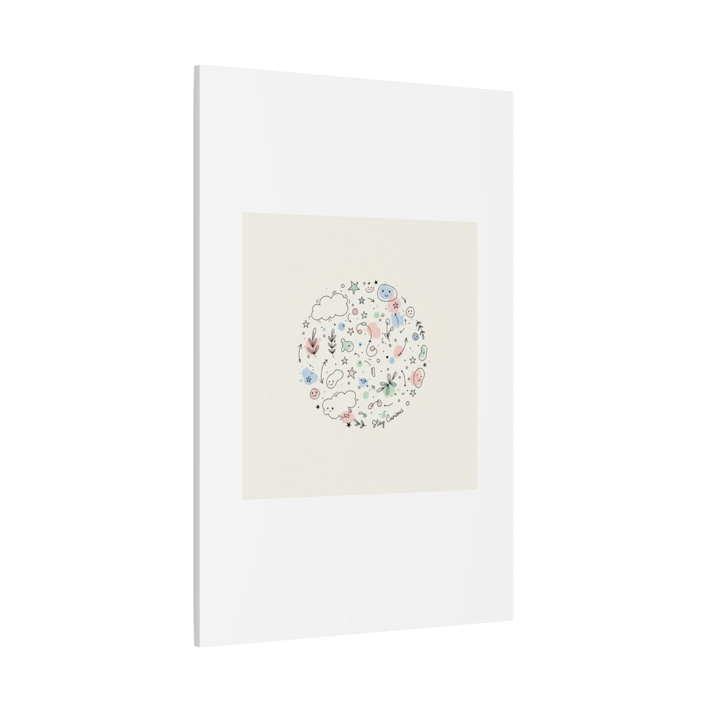 Doodle Circle Line Drawing Matte Canvas, Hand-Drawn Sketch Art
