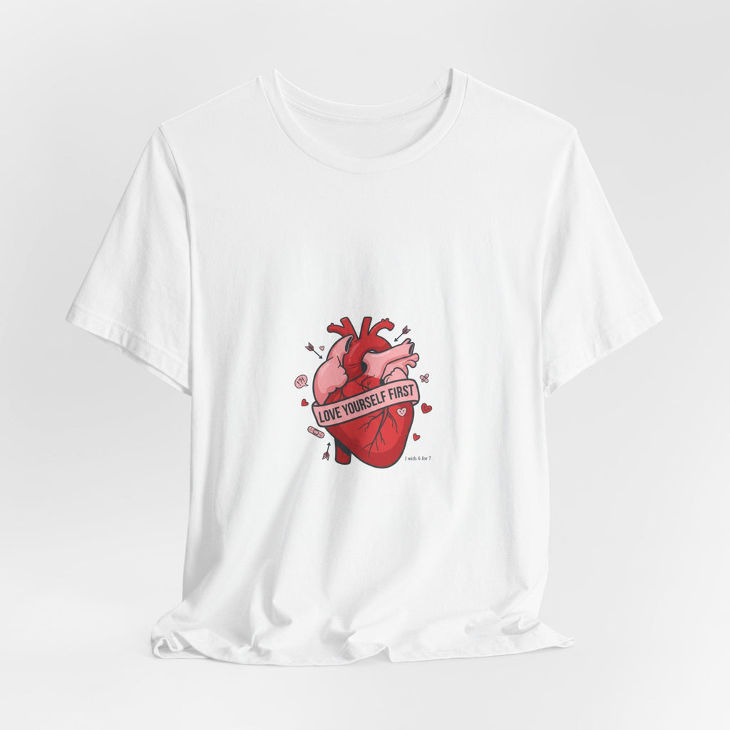 Love Yourself First Tee | anti love graphic, edgy heart shirt