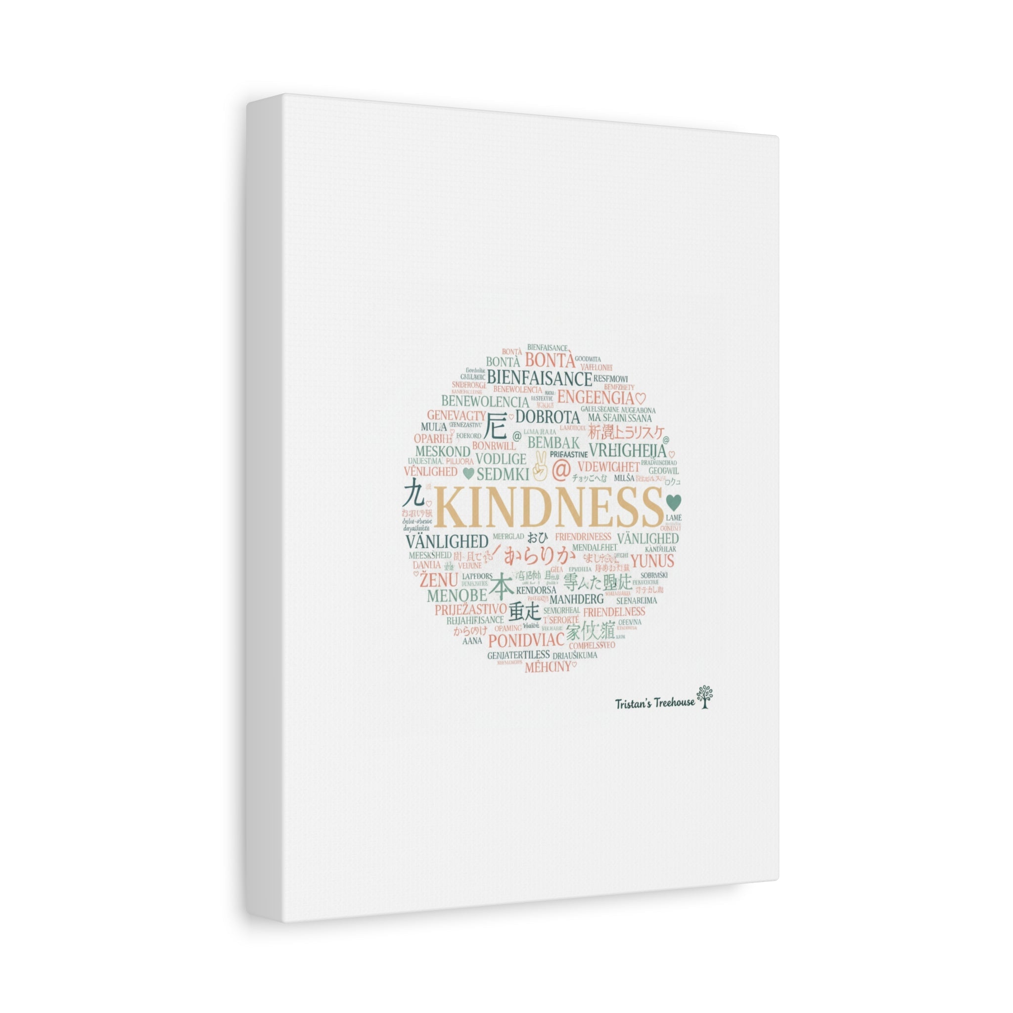 Kindness Word Cloud Canvas | Fresh Start Minimalist Wall Art