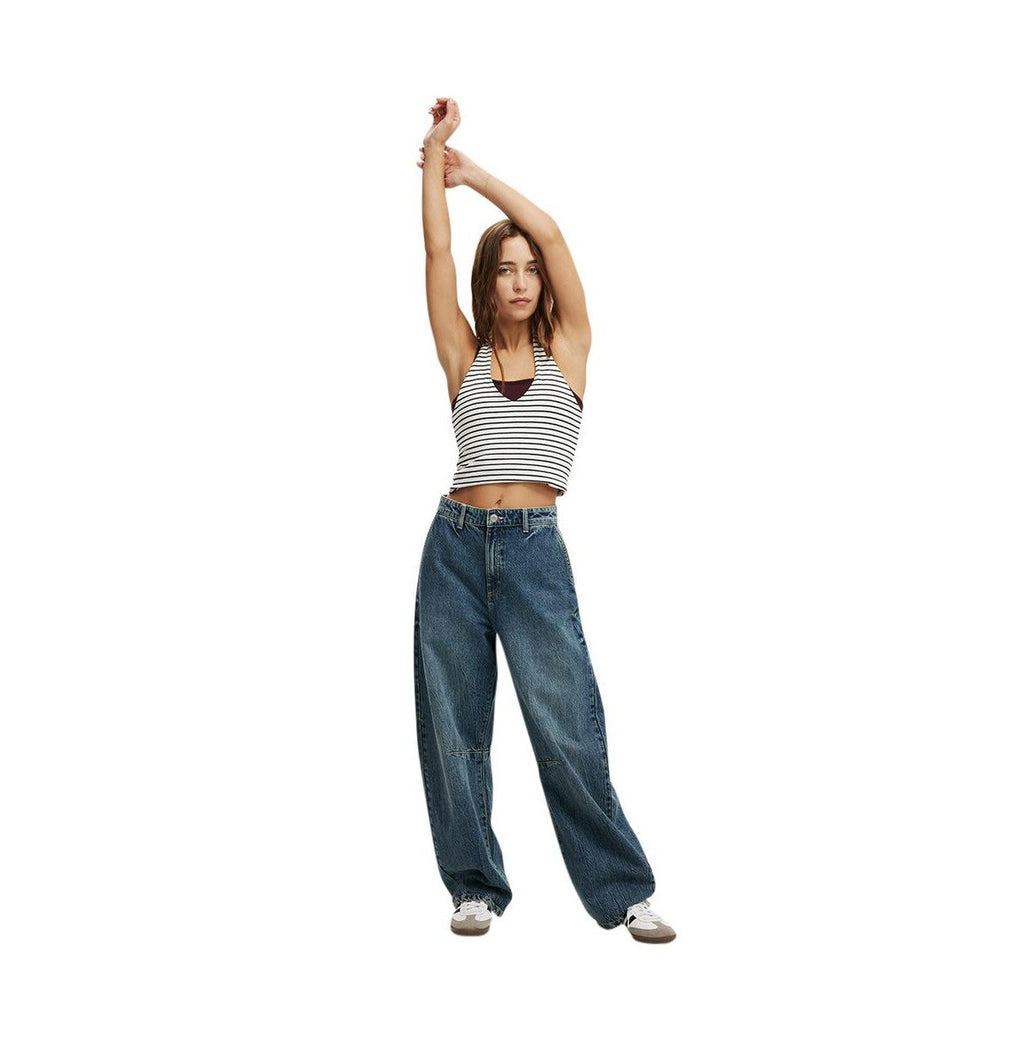 Cotton on Barrel Leg Jean in Blue Dusk, Size 34