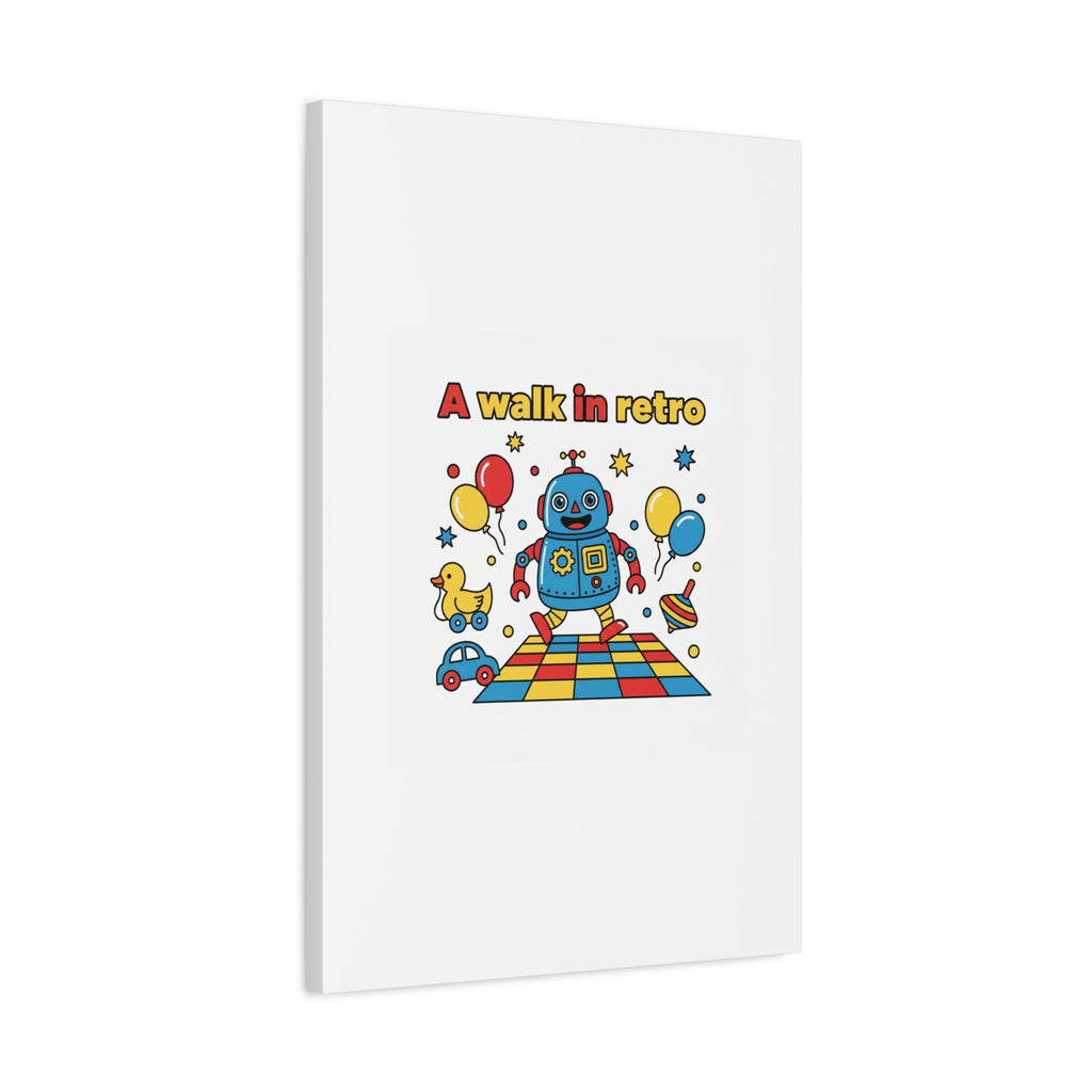 Retro Toy Robot Canvas | Throwback Kid, Primary Color Nostalgia