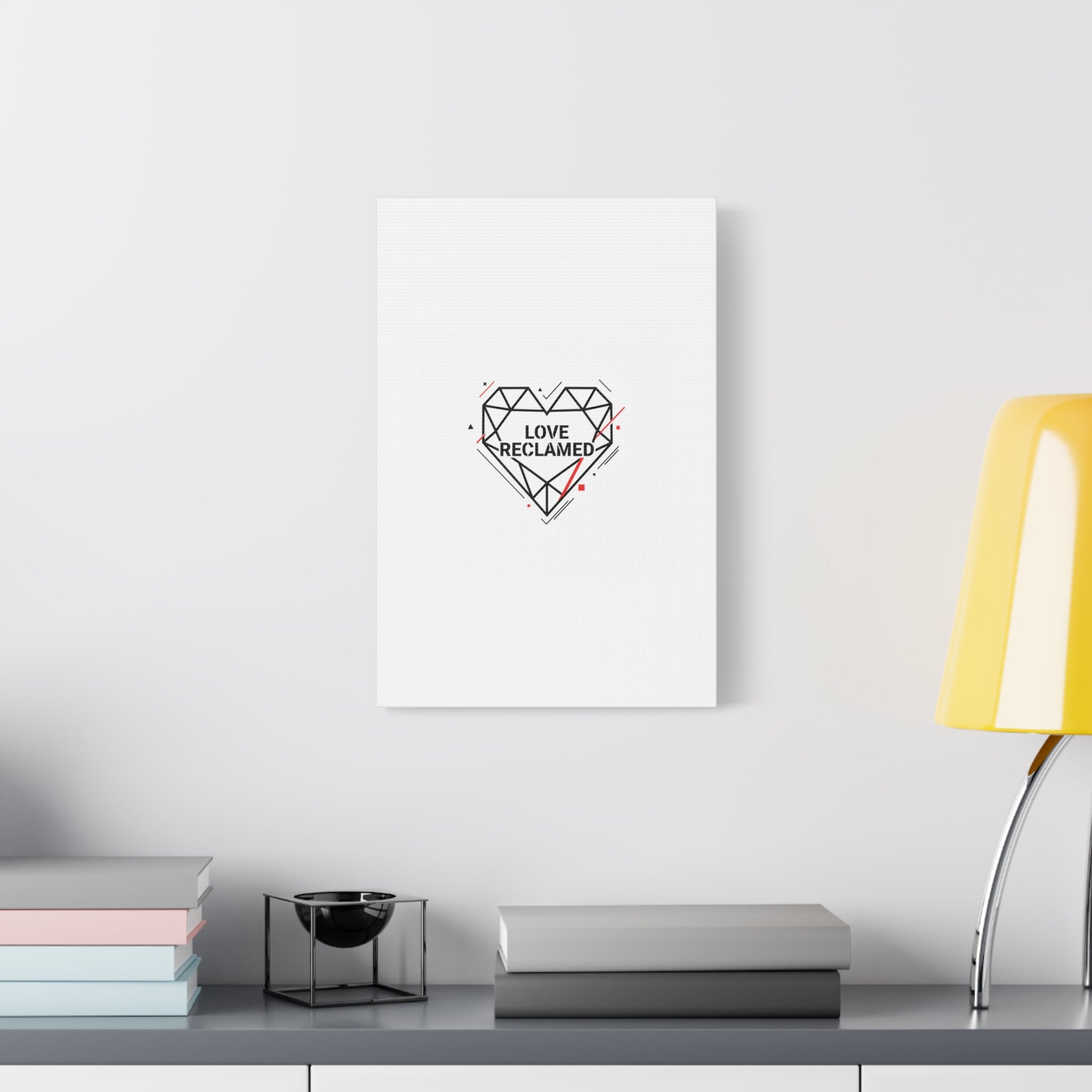 Love Reclaimed Canvas | modern heart design, minimalist love icon